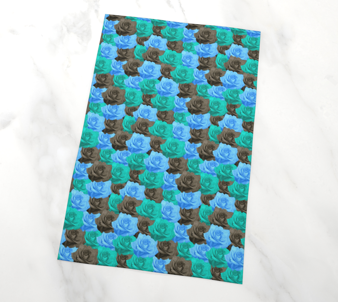 Blue Roses Tea Towel Miniature #3
