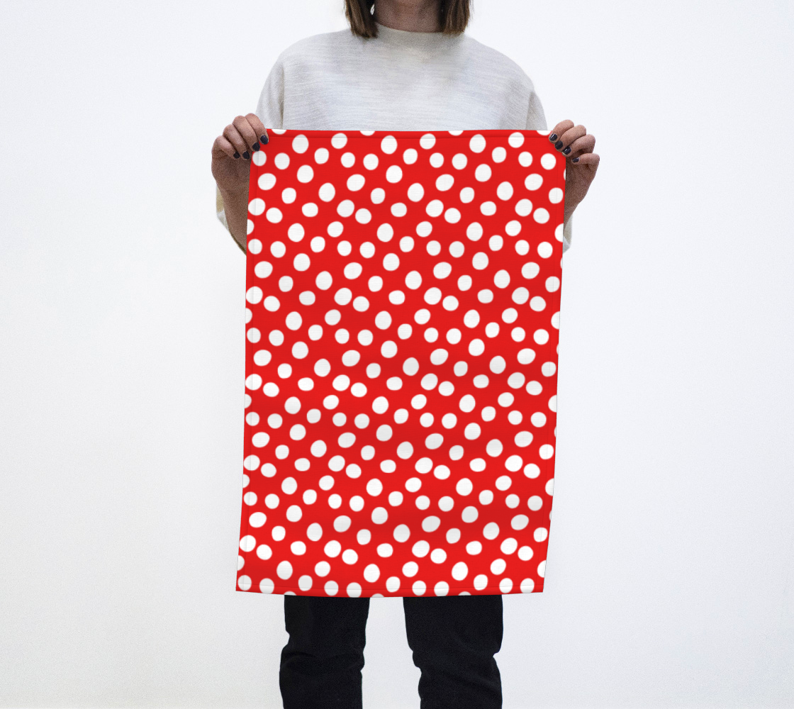 All About the Dots Tea Towel - Red preview