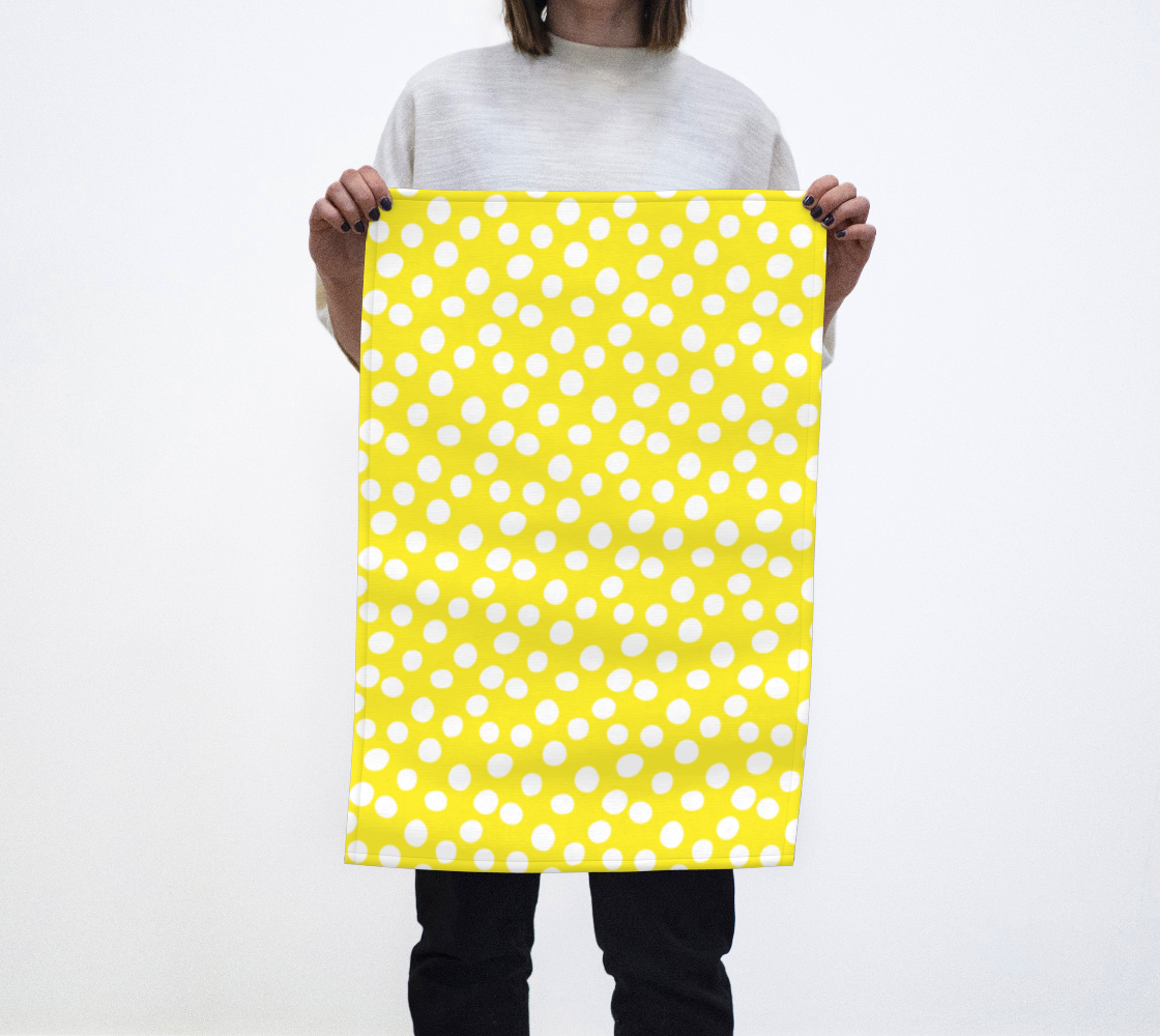 All About the Dots Tea Towel - Yellow preview