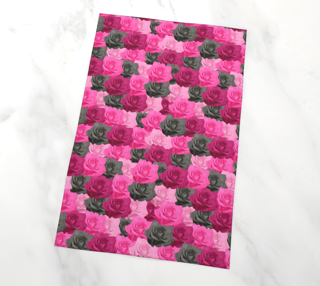 Pink Roses Tea Towel Miniature #3
