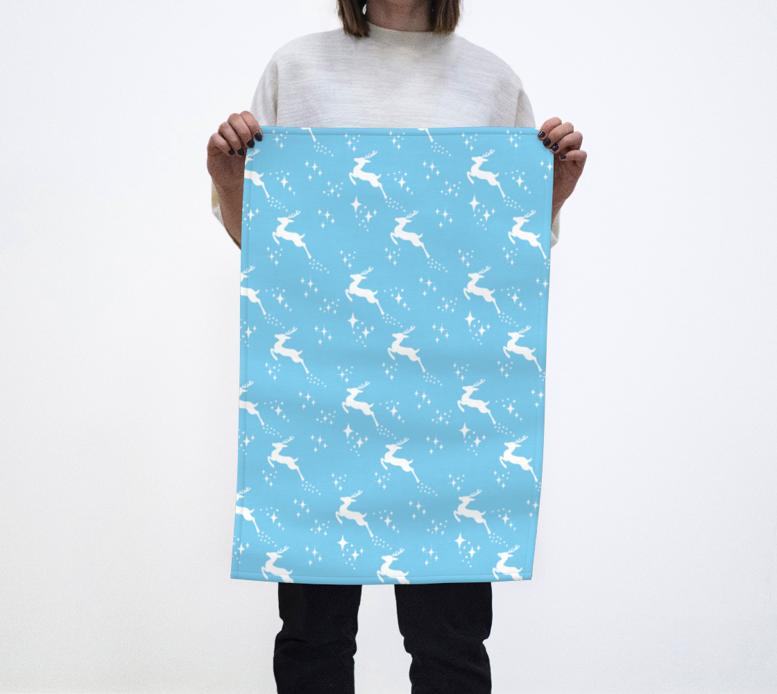 Aperçu de Let It Snow, Deer Tea Towel