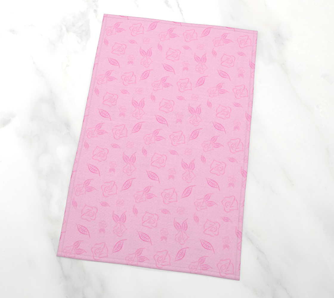 Aperçu de Cartoon Rose Tea Towel #2