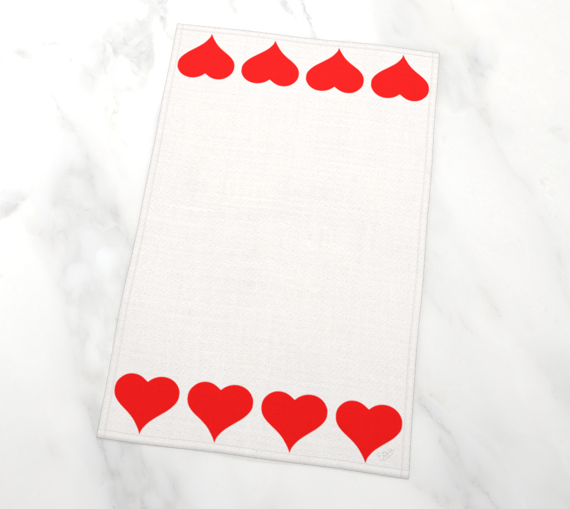 Red Hearts Tea Towel preview #2