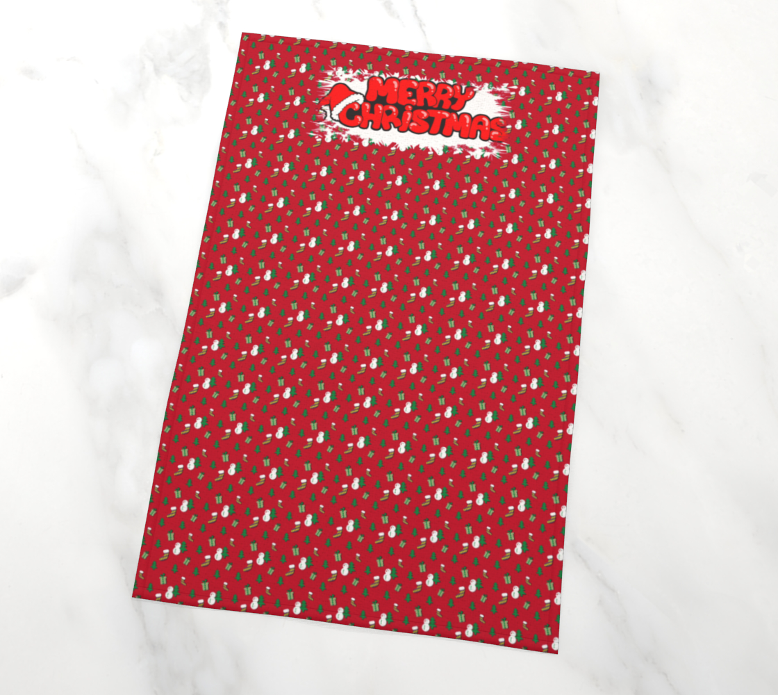 Aperçu de Merry Christmas Tea Towel #2