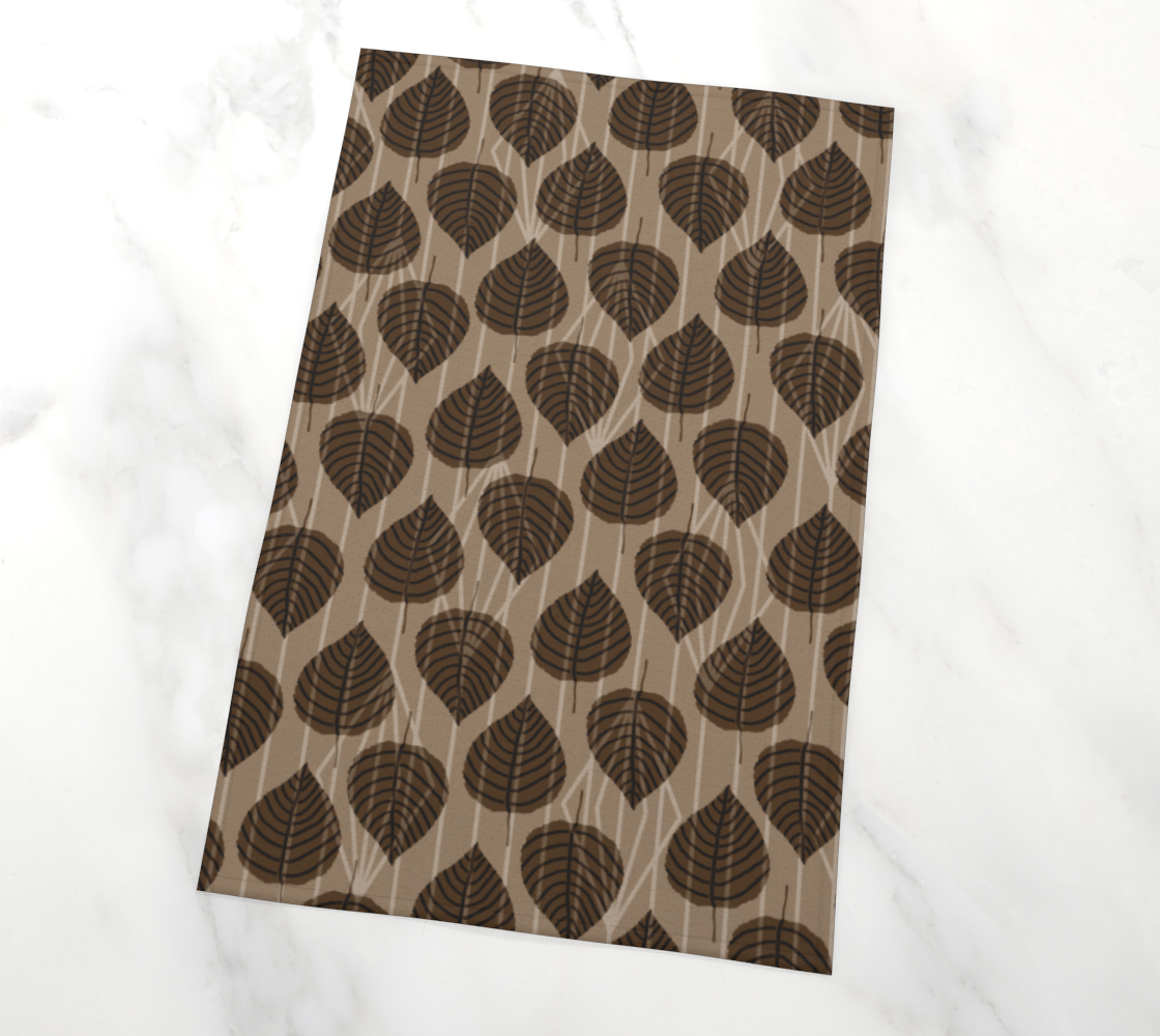 Leaves and Modern Deco Diamond Geometric Brown Tan preview #2