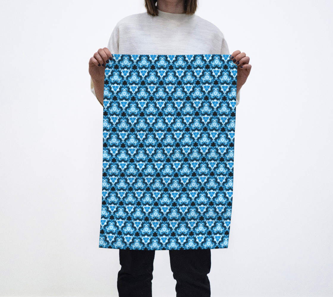 Bright Blue Swirl Pattern Tea Towel preview