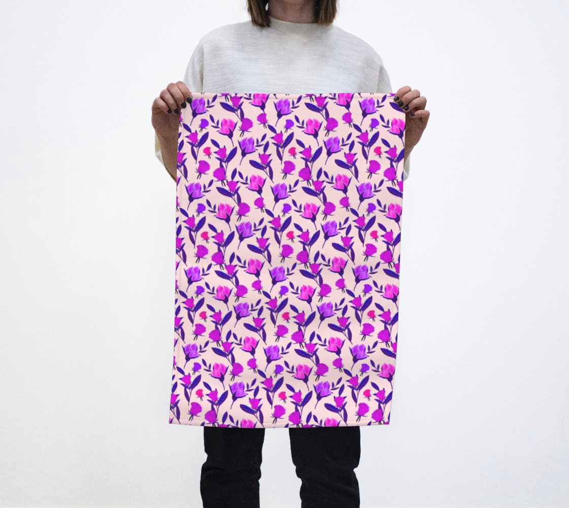 Rosebud Print - Lavender Pink Tea Towel preview
