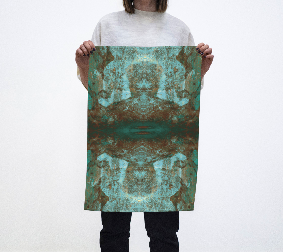 Southwestern Abstract Dark Copper Brown and Teal preview