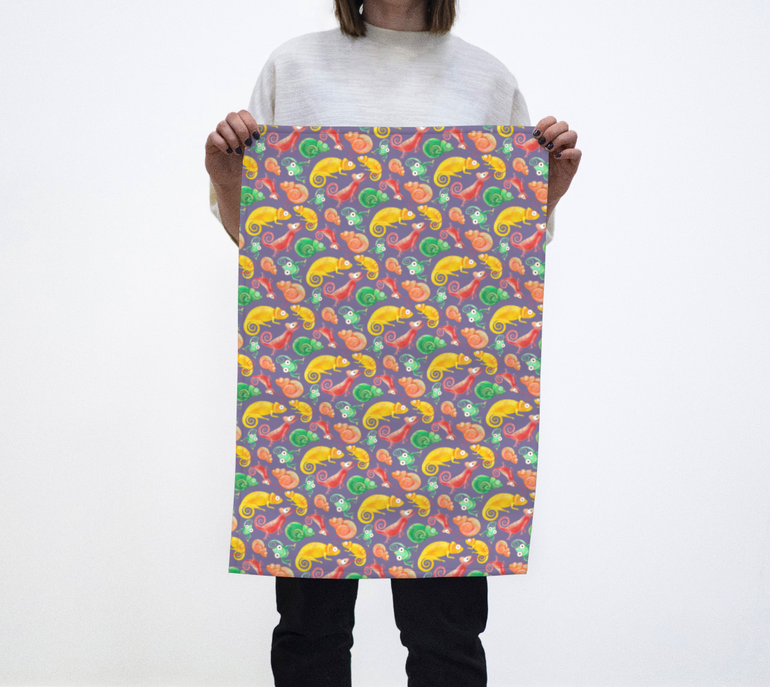 Cute Chameleons Tea Towel preview #1