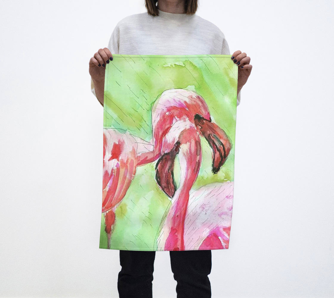 Flamingo Love Tea Towel preview