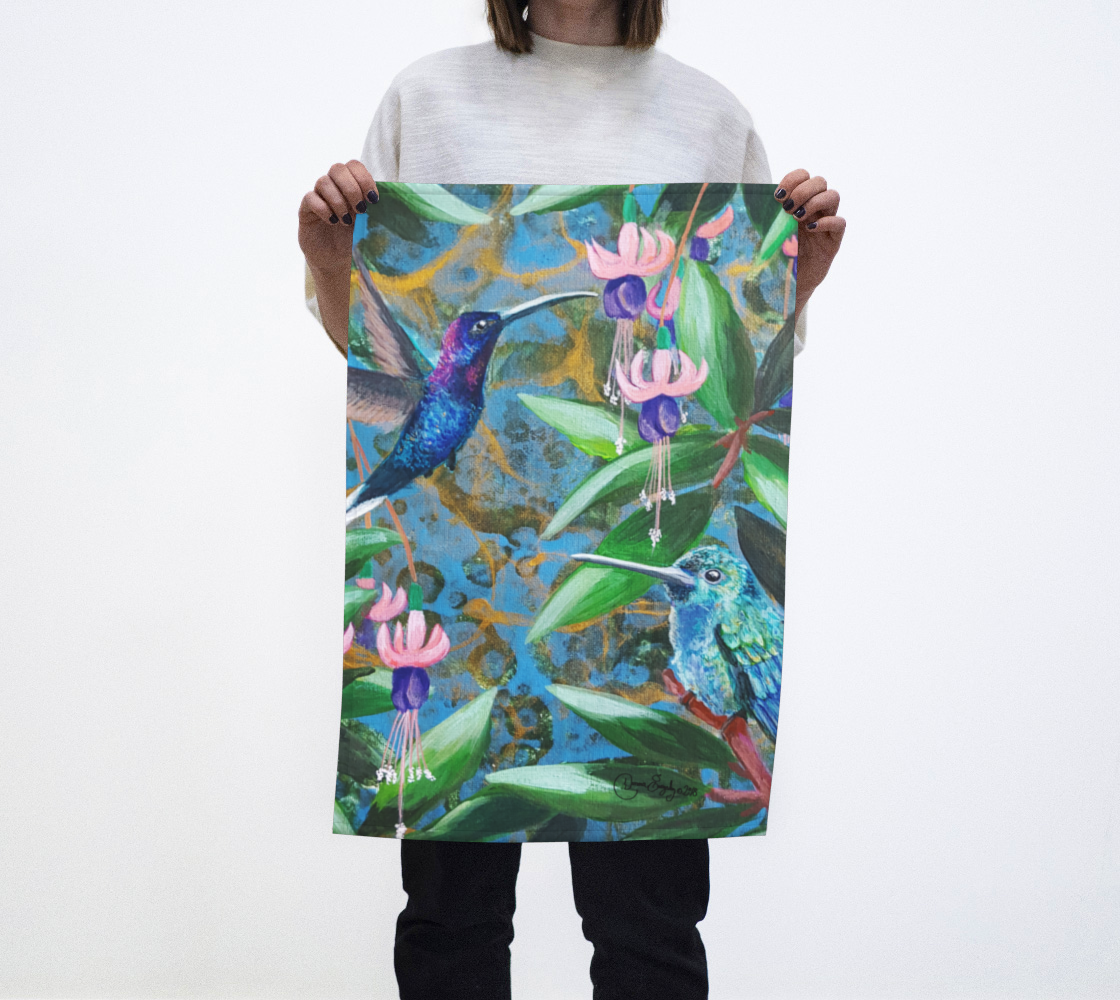 Hummingbird Garden Tea Towel preview