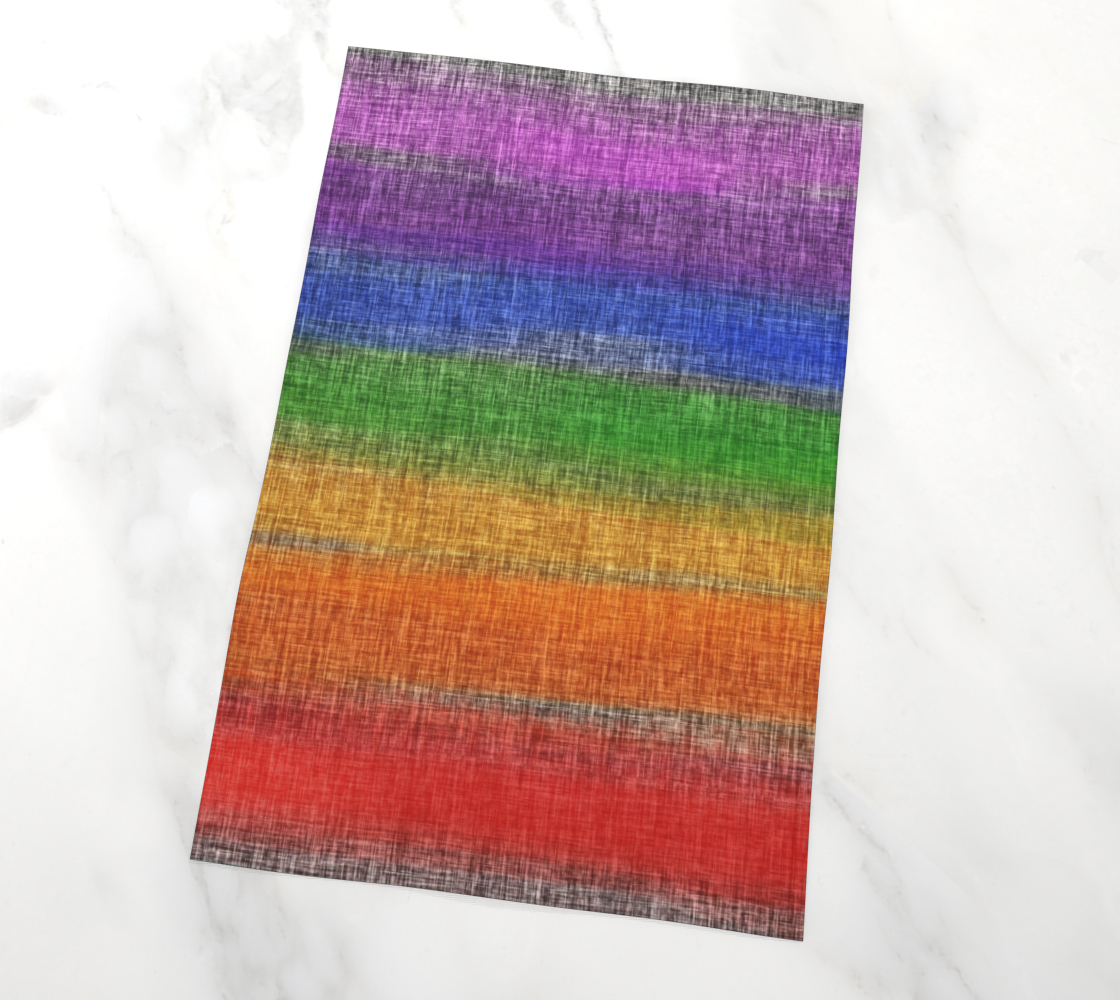 Aperçu de Rainbow Stripe Rustic Grey Crosshatch  #2