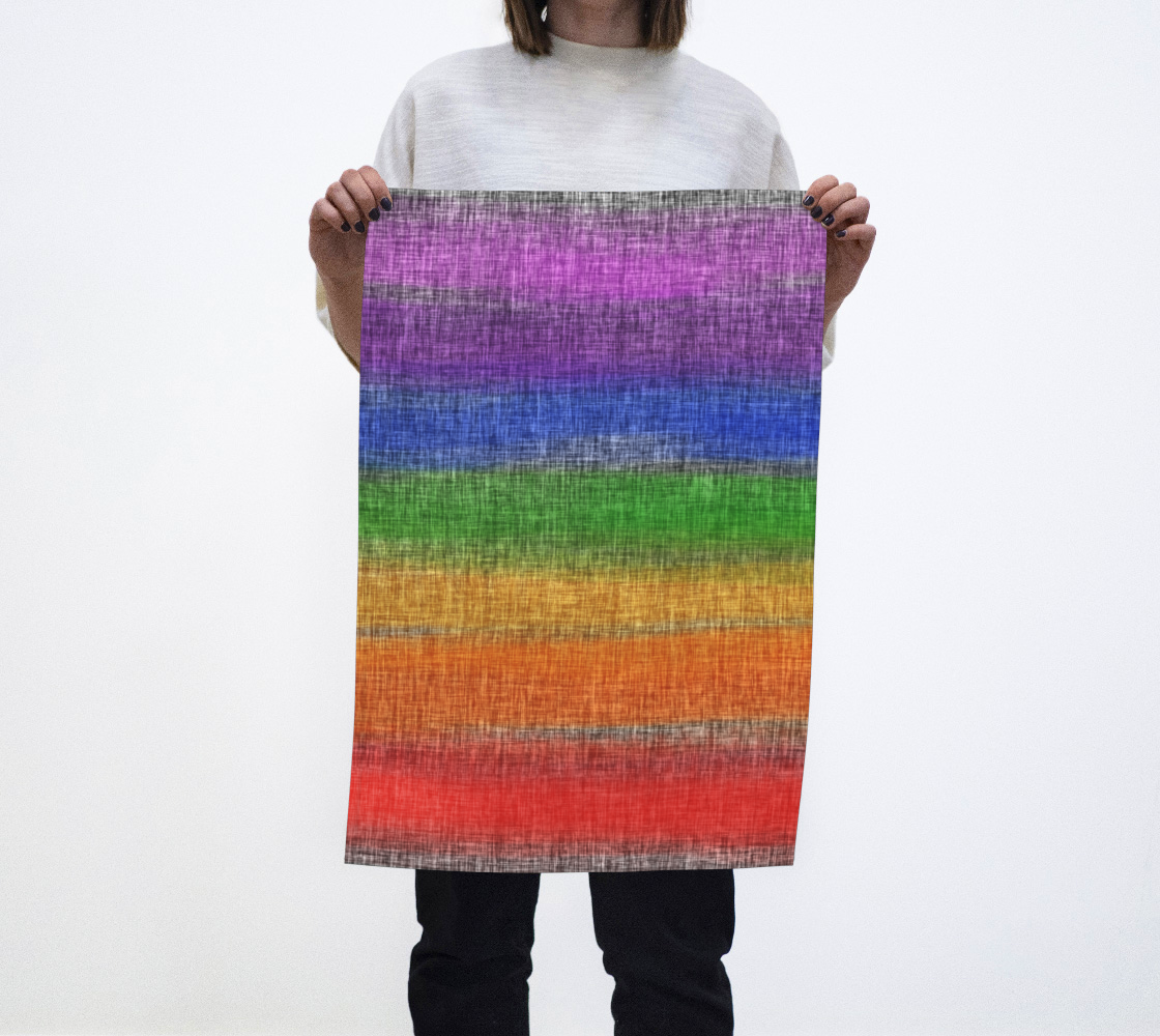 Aperçu 3D de Rainbow Stripe Rustic Grey Crosshatch 