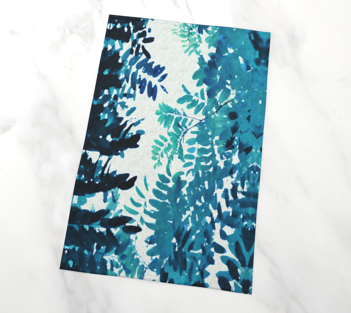 Blue Green Frond Leaves Botanical Miniature #3