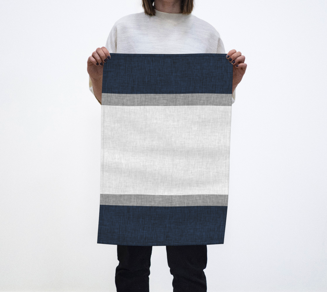 Aperçu de Dark Blue Grey White Crosshatch Pattern Stripe #1