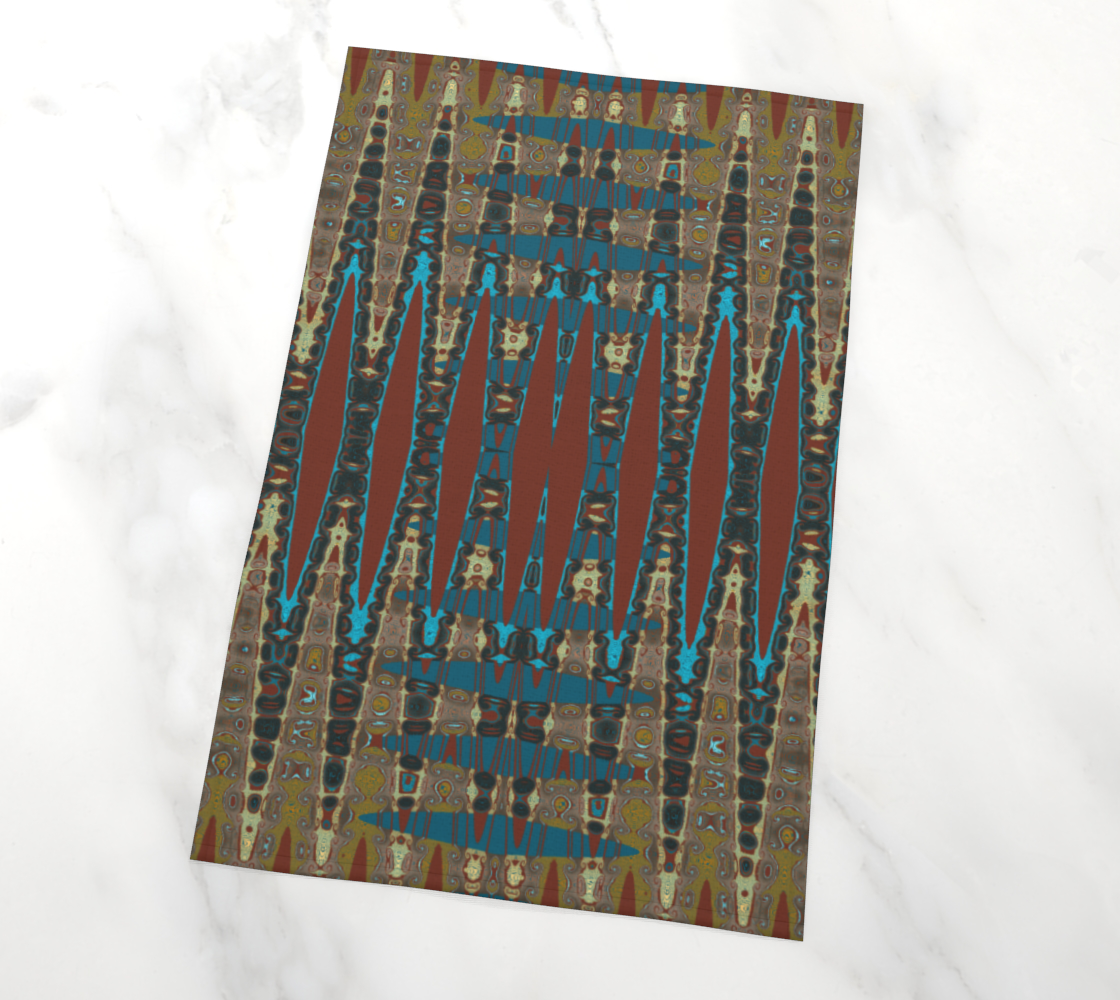 Aperçu de Southwest Mosaic Abstract Rust Brown Turquoise #2