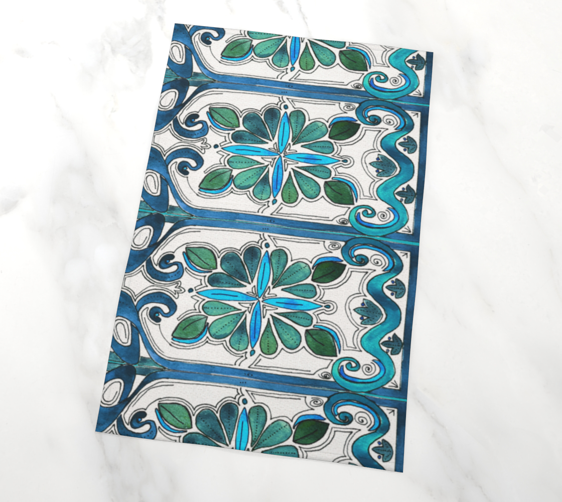 Turquoise Art Nouveau II Tea Towel preview #2
