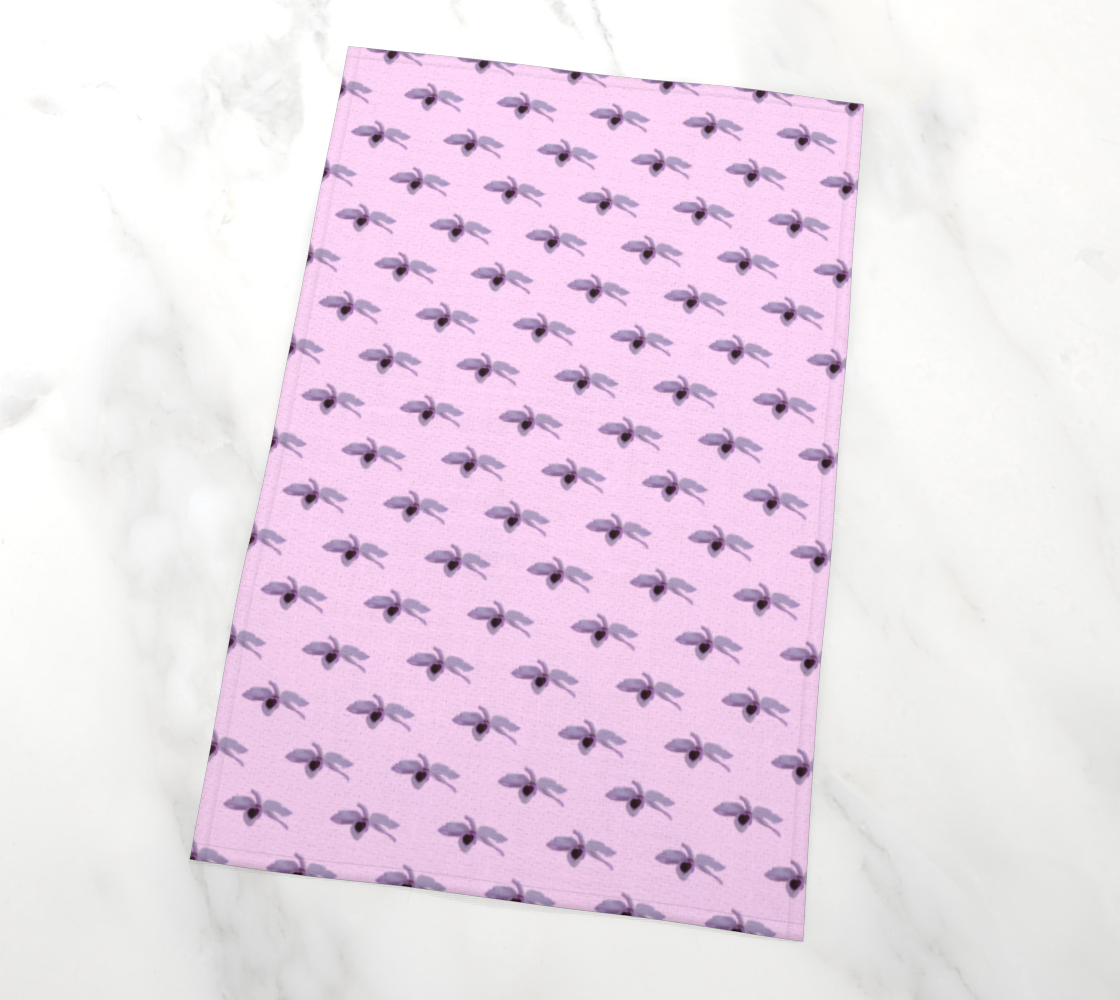 Seamless pattern of purple orchids flower tea towel preview #2