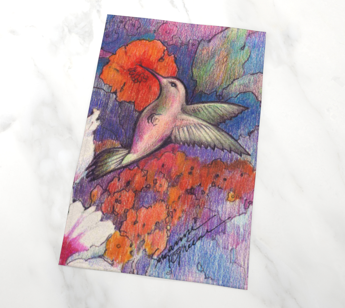 Suzanne"s hummingbird tea towel preview #2