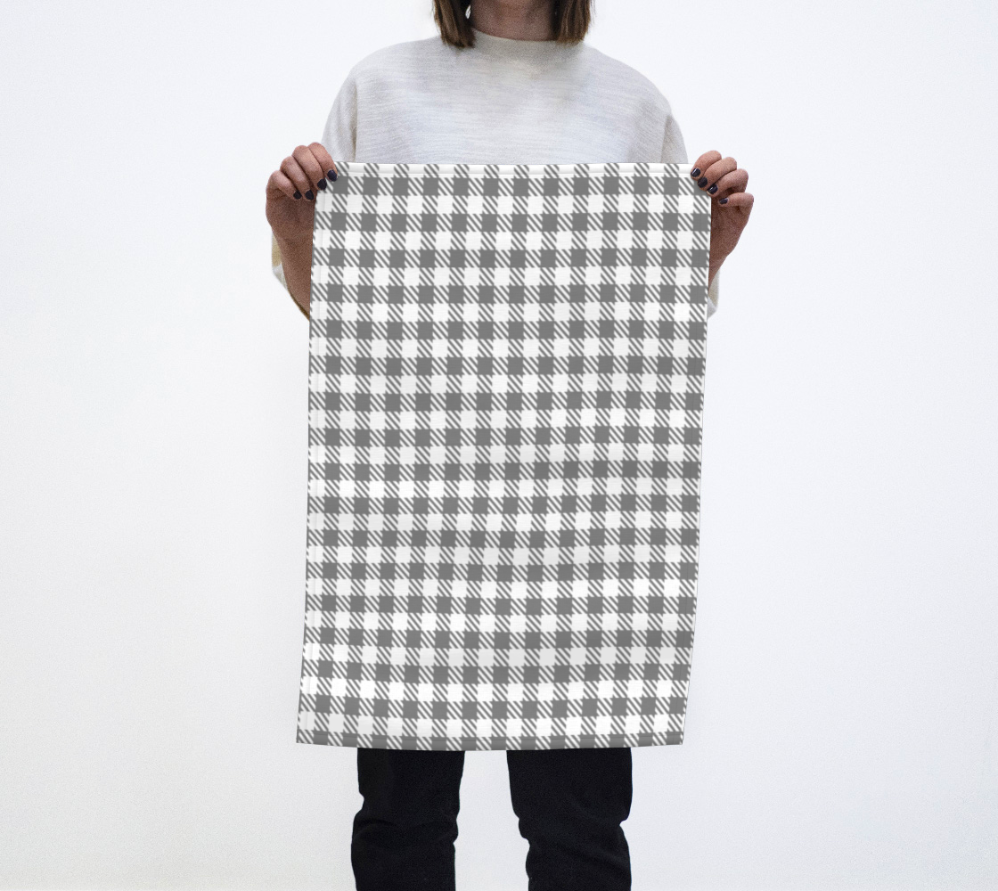 Grey Check Tea Towel preview #1