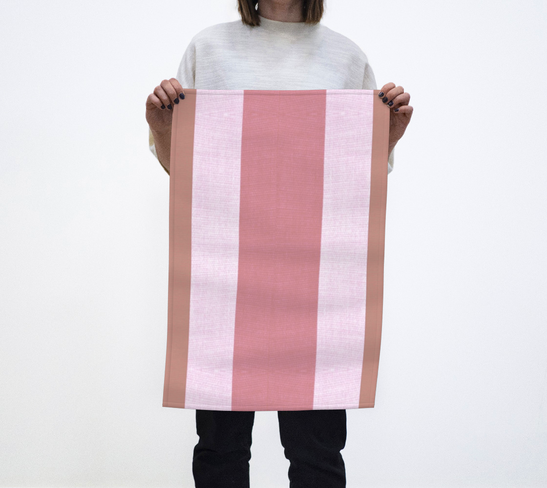 Dusty pink sripes tea towel preview
