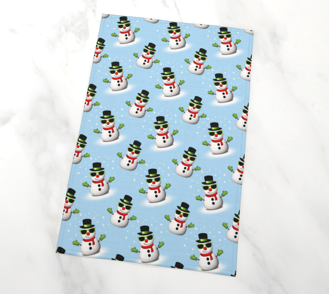 Cool Snowman Shades Adorable Smirk Winter pattern preview #2
