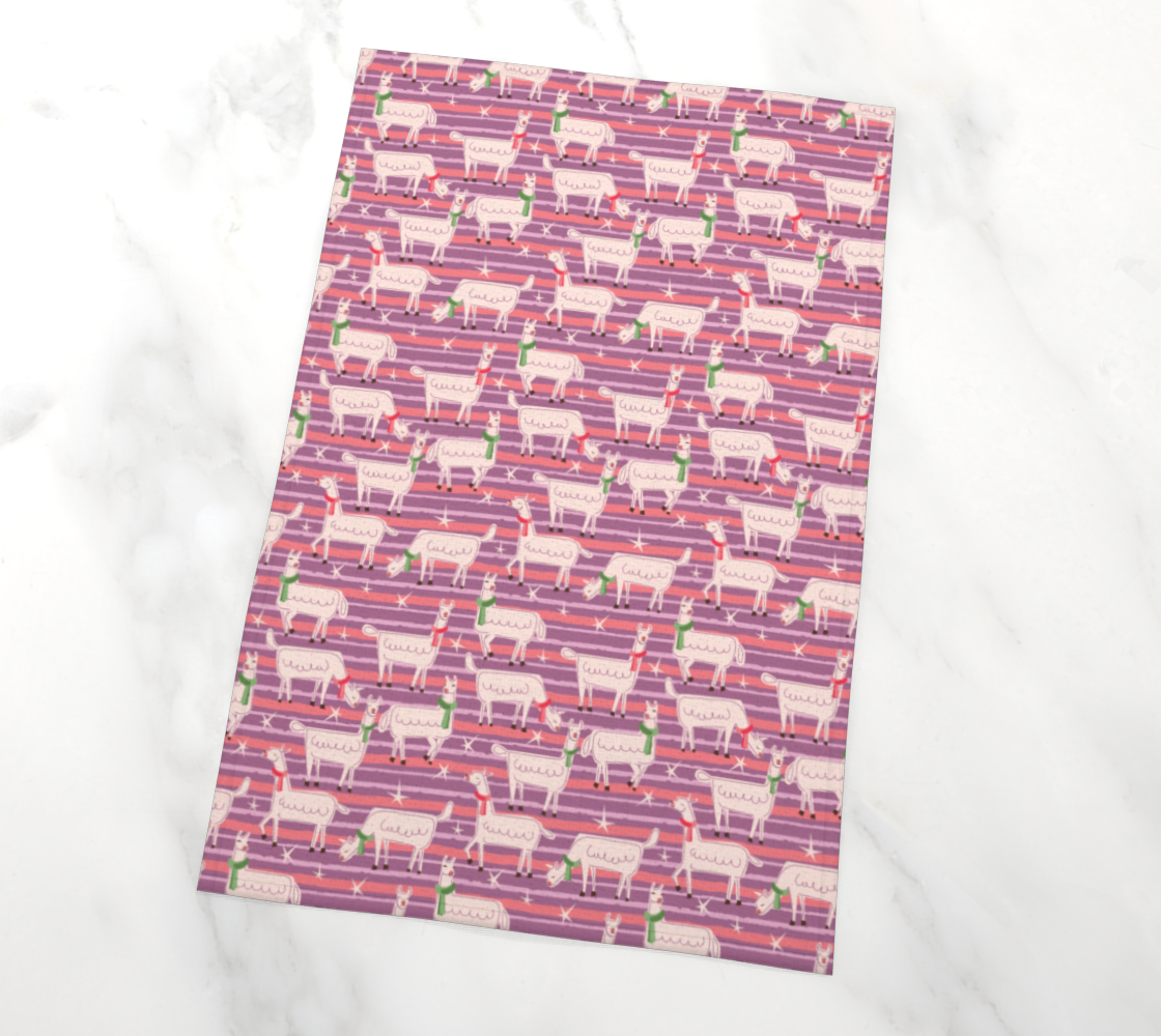 Alpaca Holiday Tea Towel preview #2