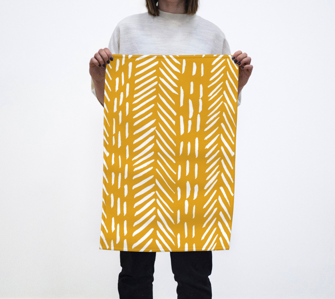 Abstract herringbone pattern - yellow ochre preview