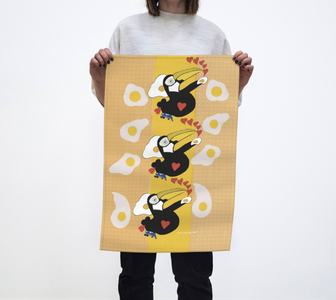 Aperçu de Torchon toucan toco jaune dessin JPetMEL 