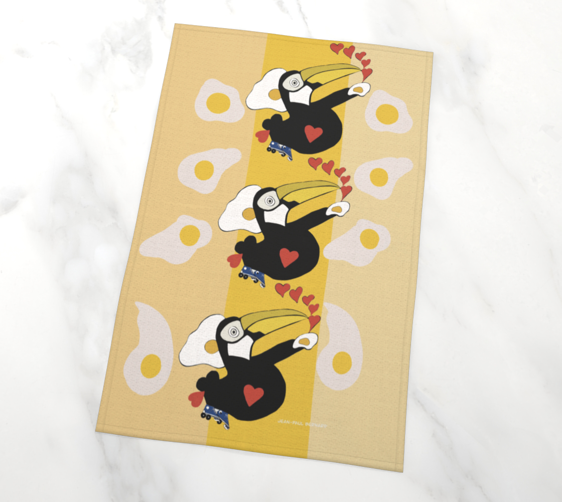 Aperçu de Torchon toucan toco jaune dessin JPetMEL  #2