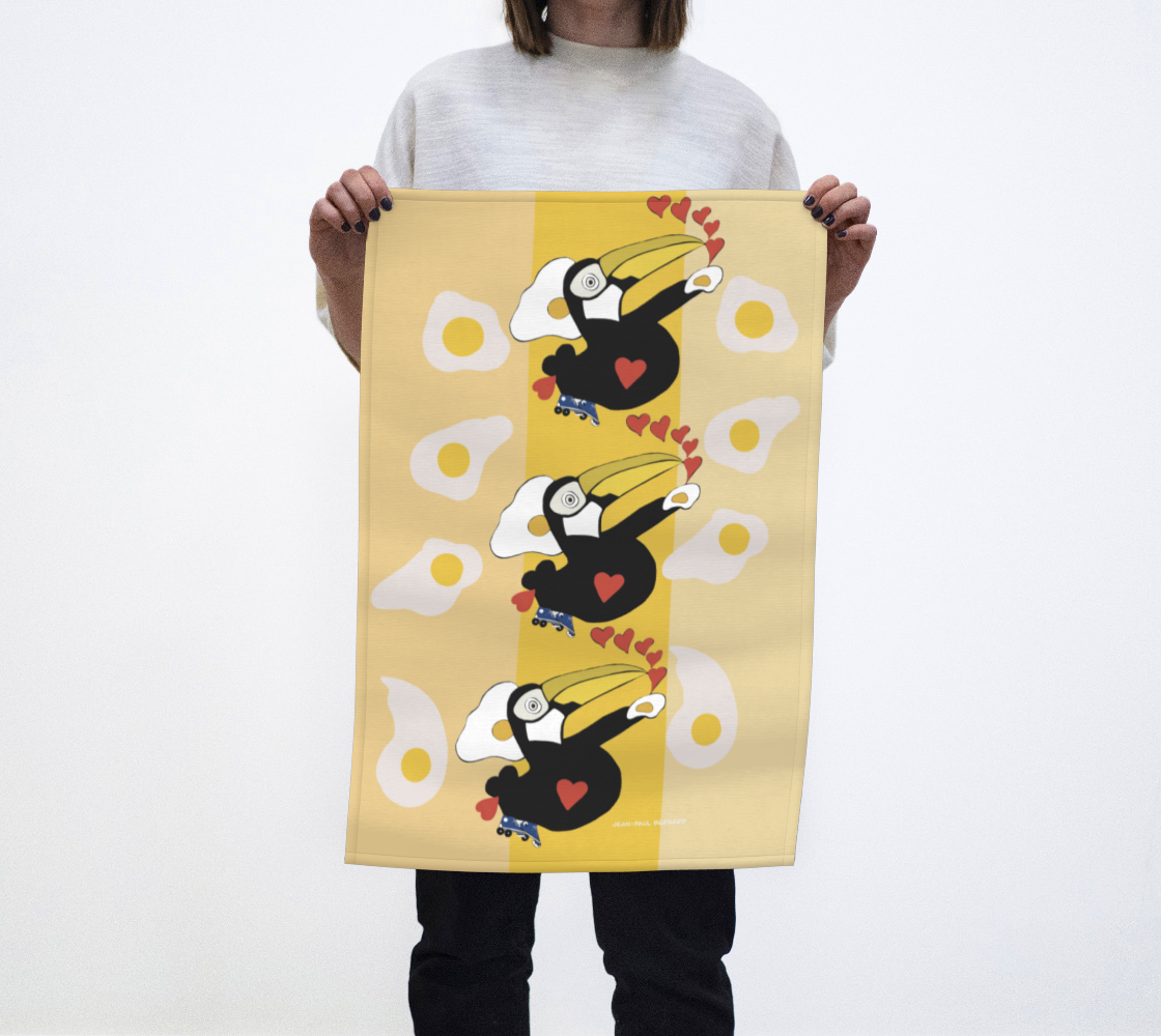 Torchon toucan toco jaune dessin JPetMEL  3D preview