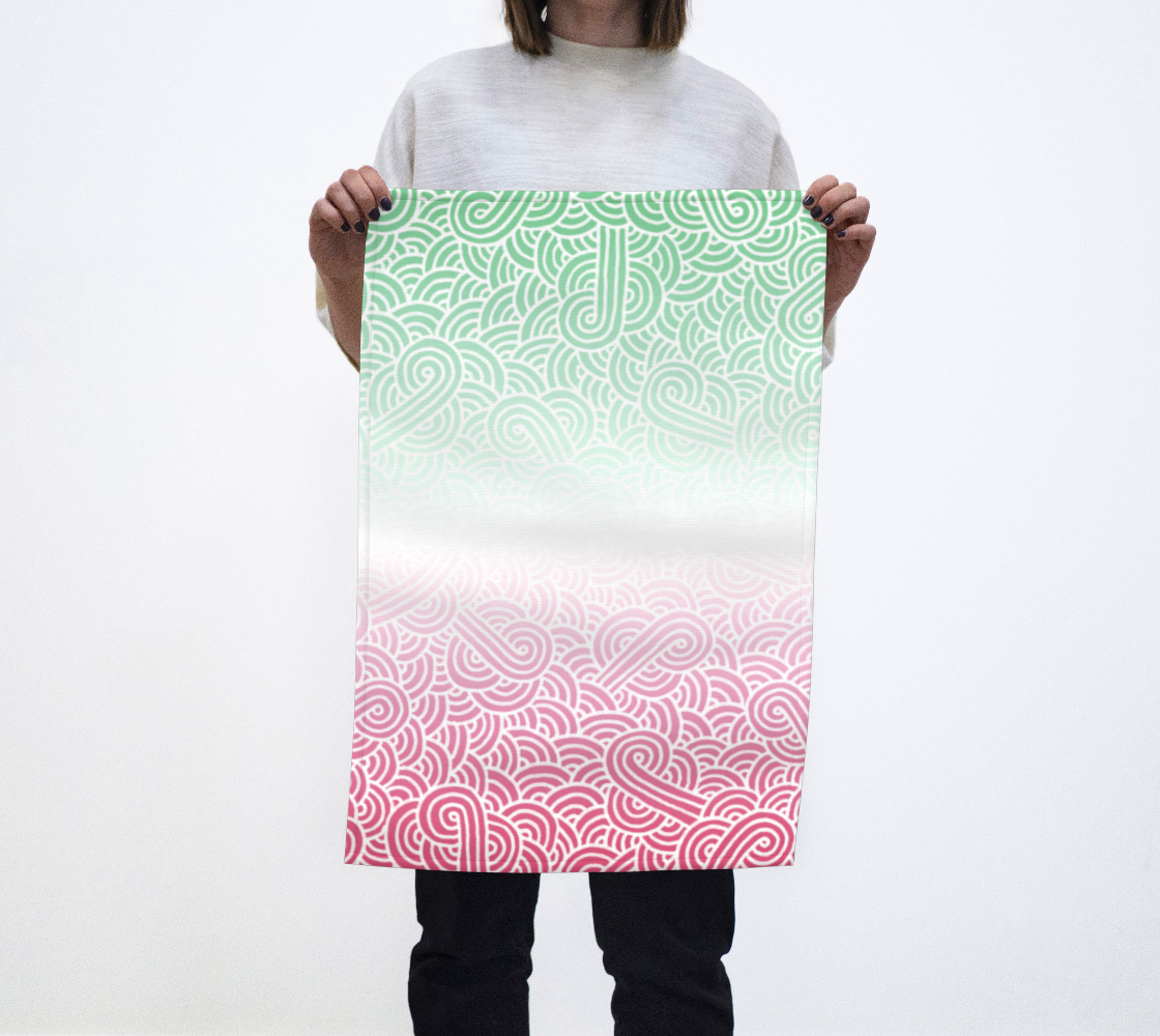 Ombré abrosexual colours swirls doodles Tea Towel preview