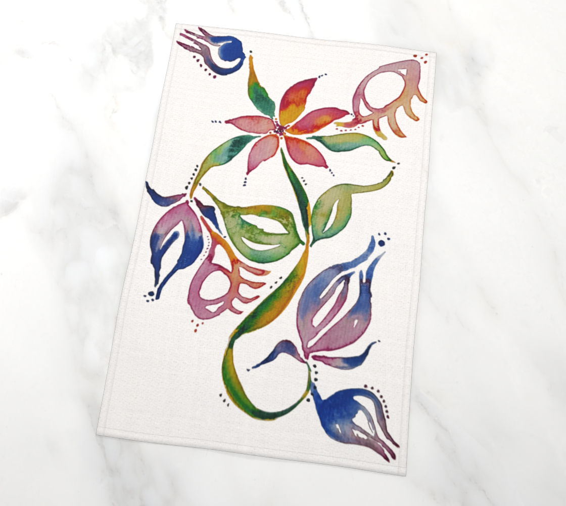 Surreal Flower Tea Towel preview #2