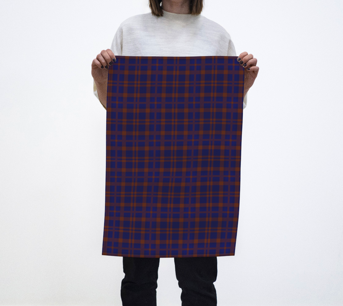 Tartan - Blue Rust Orange Tea Towel preview