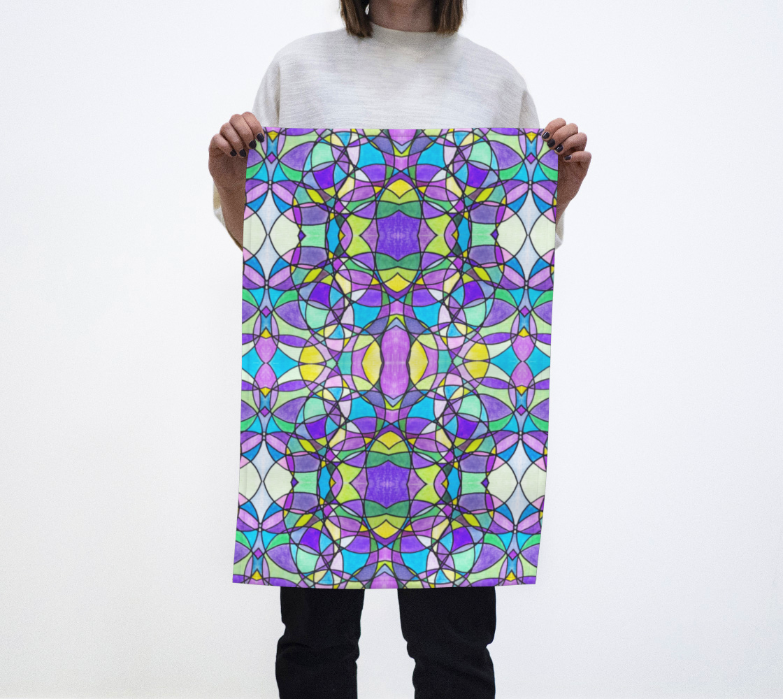 Lilac Stained Glass Tea Towel preview