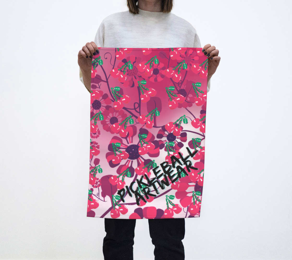 Pickleball Cherry Blossoms, sweat towel preview