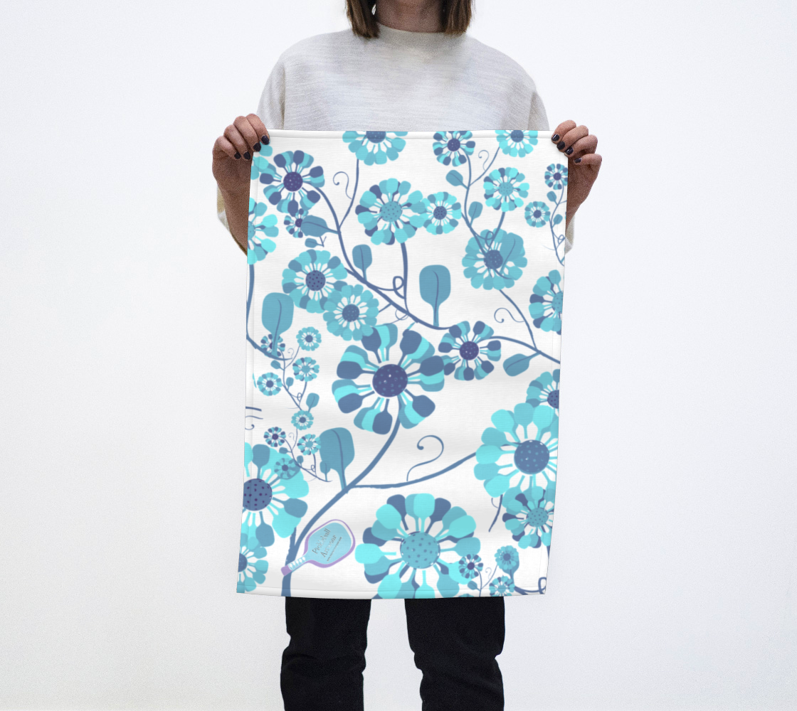 Court/sweat towel,  Flowers, blue preview
