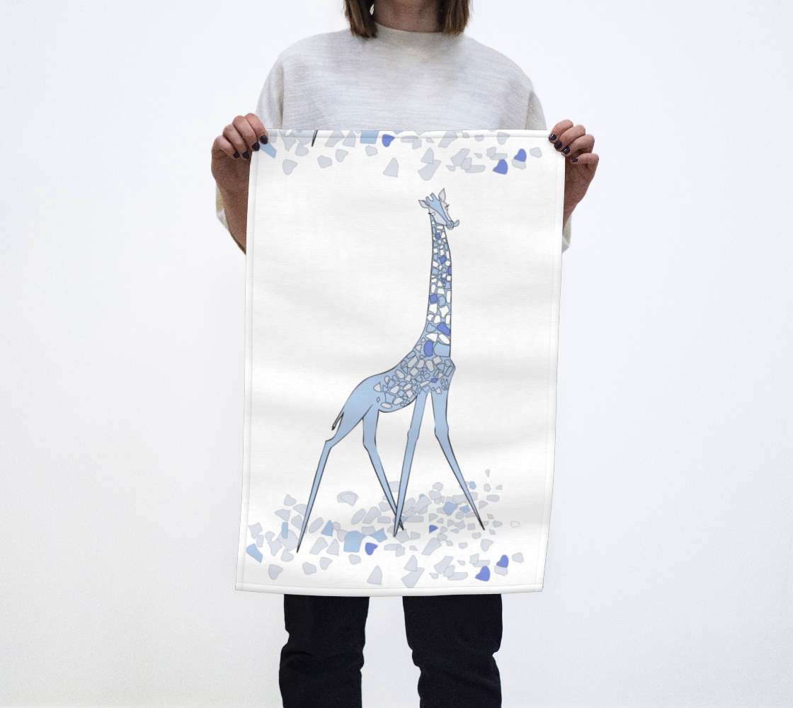 Giraffe loosing its spots tea towel preview