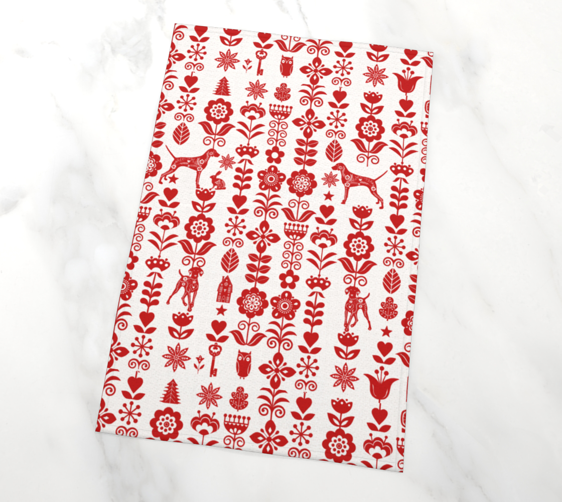 Aperçu de Scandinavian Weimaraner tea towel #2