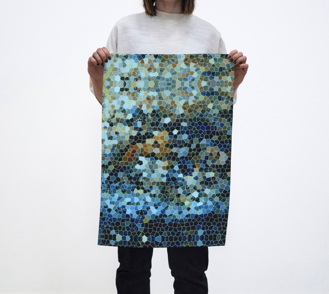 Aperçu de Blue Brown Cream Mosaic Tile Modern Abstract