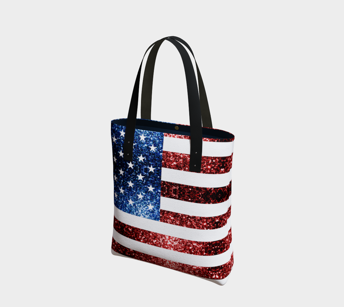 Aperçu de USA flag red blue sparkles glitters
