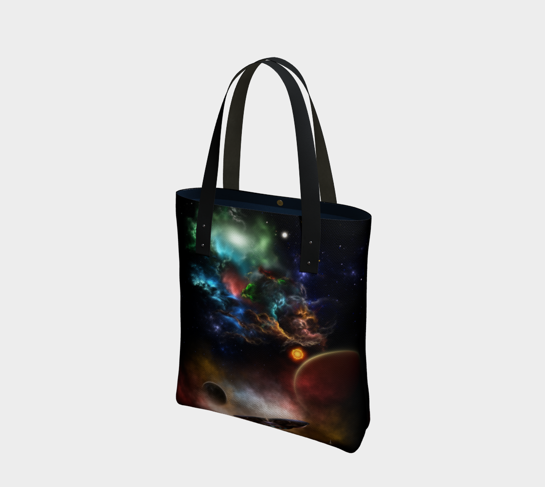 Beyond Space & Time Fractal Art II Spacescape Tote Bag 3D preview
