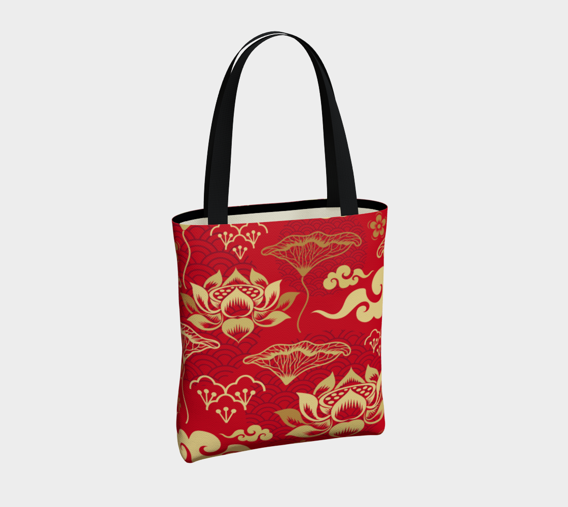 Vintage Chinese Red N Gold Tote Bag thumbnail #5