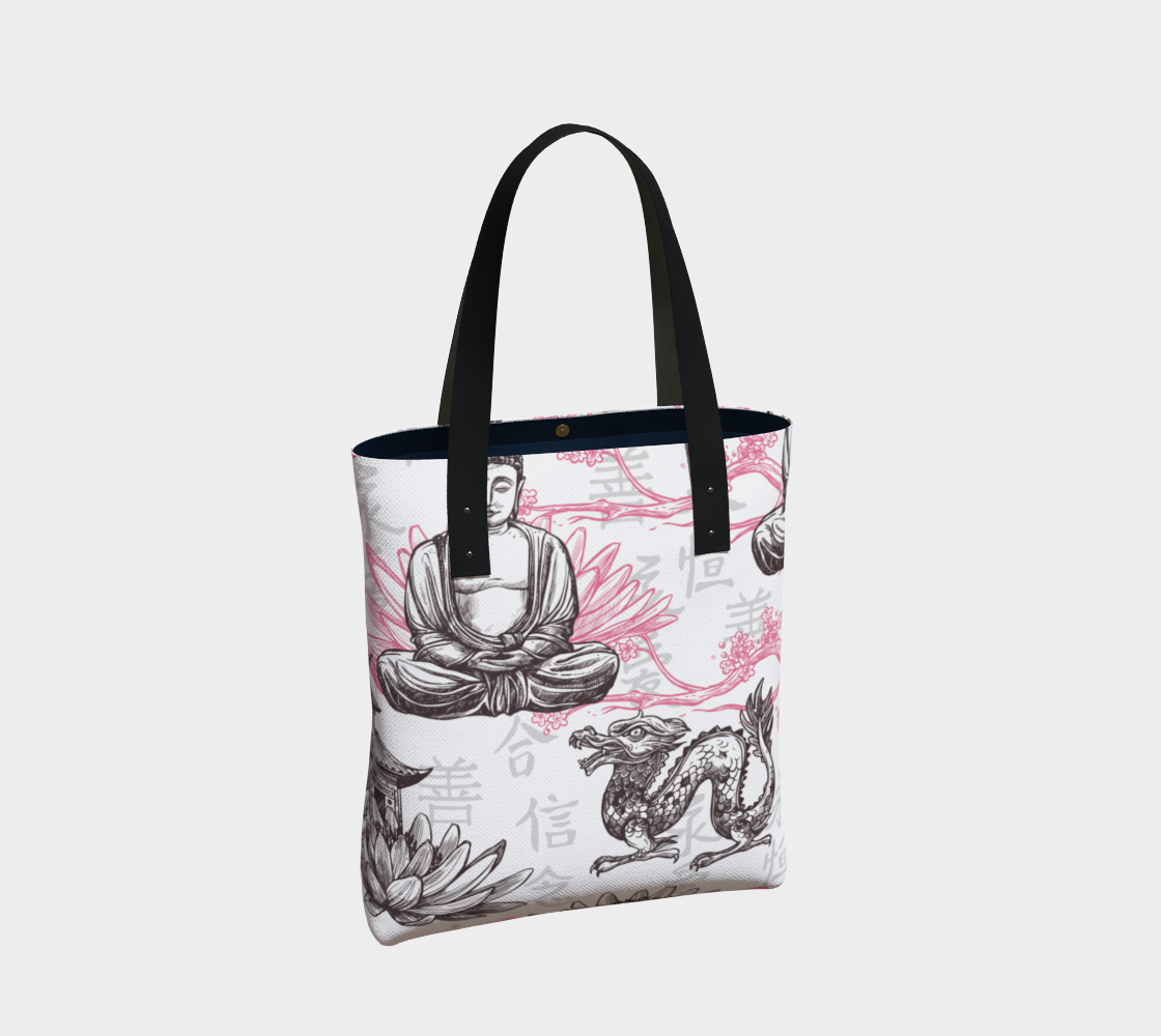 Buddah In Black And Pink Tote Bag preview #2