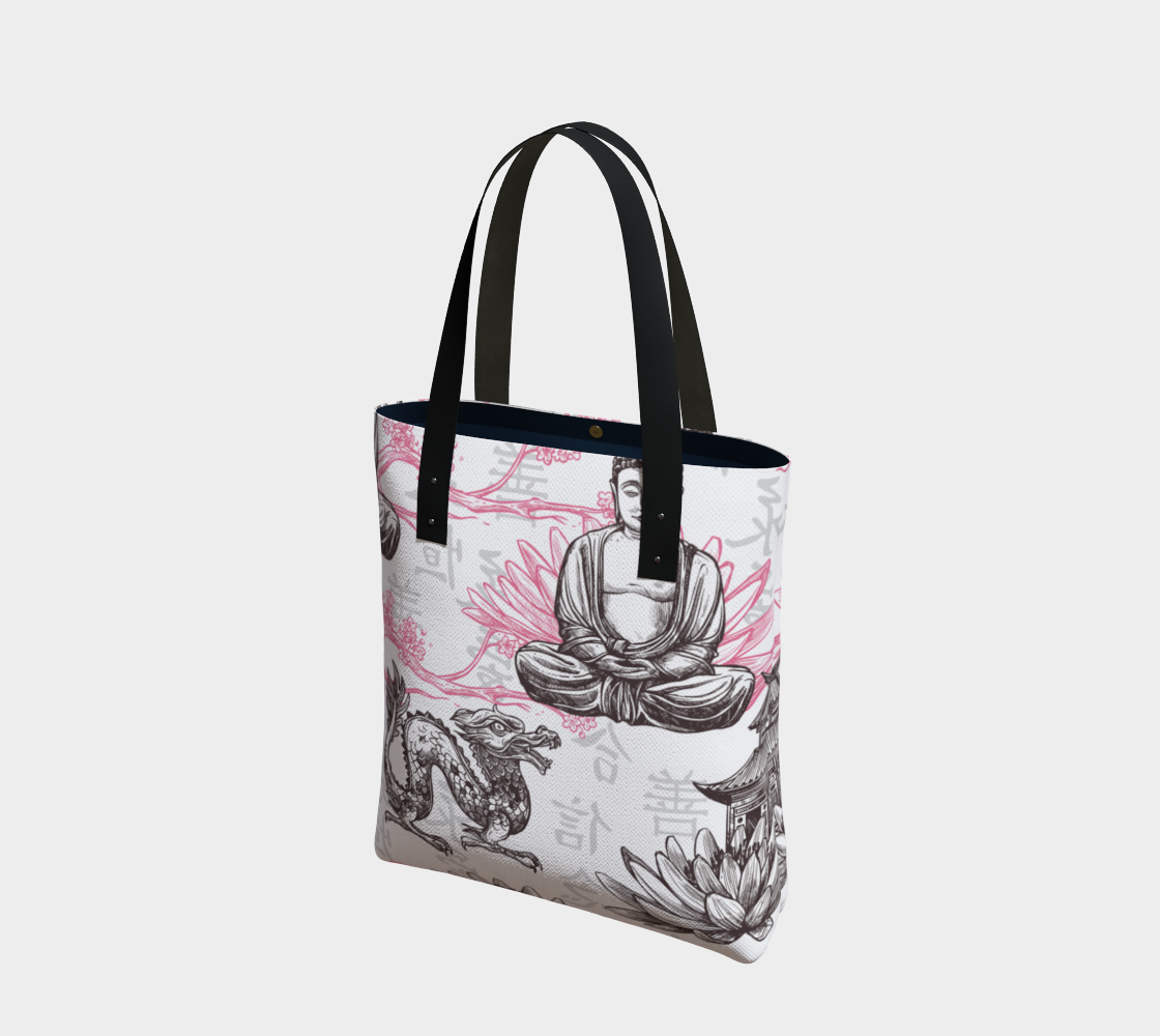 Buddah In Black And Pink Tote Bag preview #1