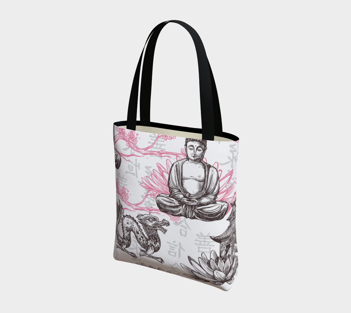 Buddah In Black And Pink Tote Bag preview #3