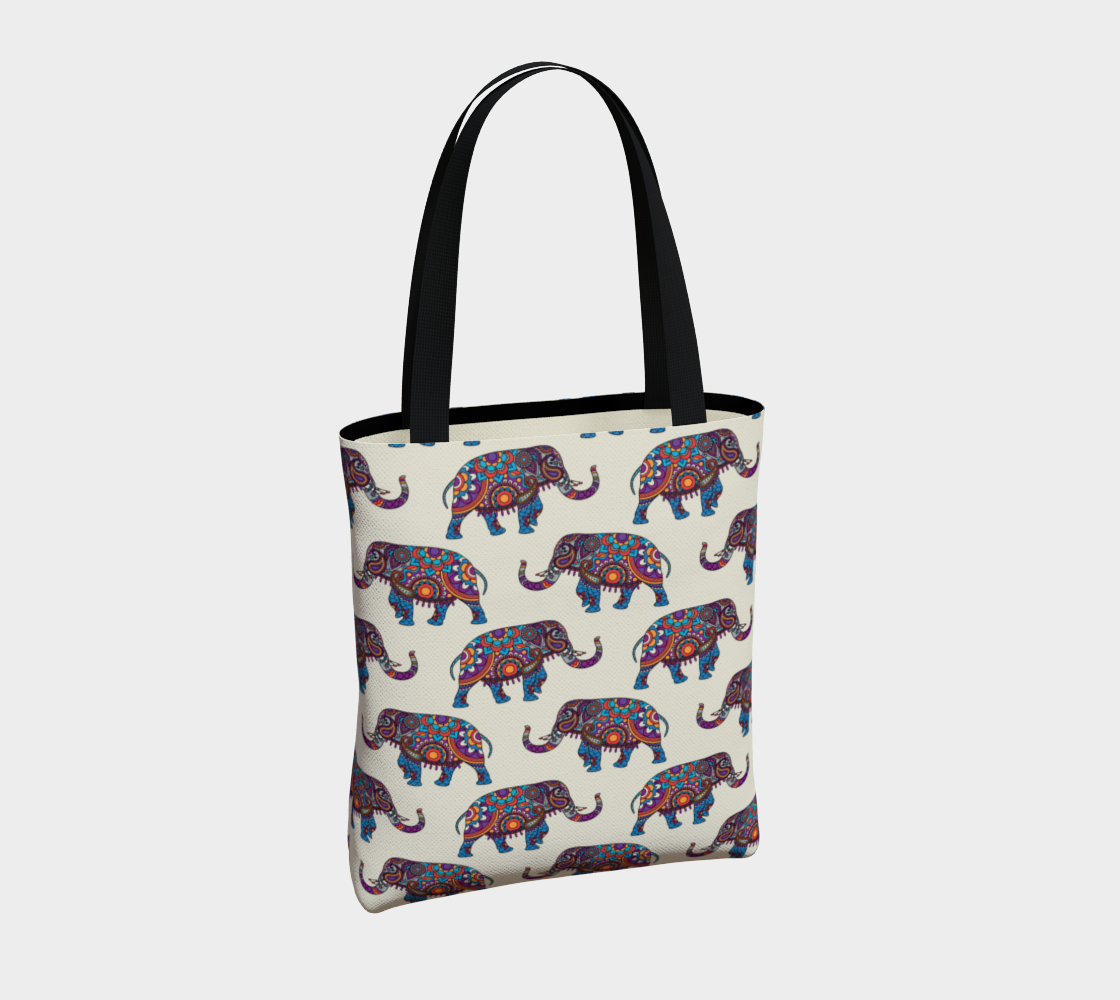 Boho Elephants Of India Tote Bag preview #4