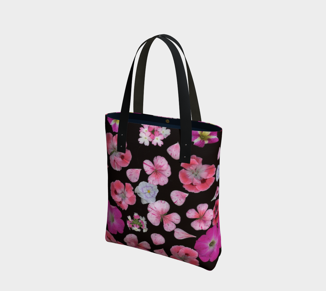 TOTE BAG - PINK FLOWERED SHOPPING, GIFT, OR BOOK BAG preview