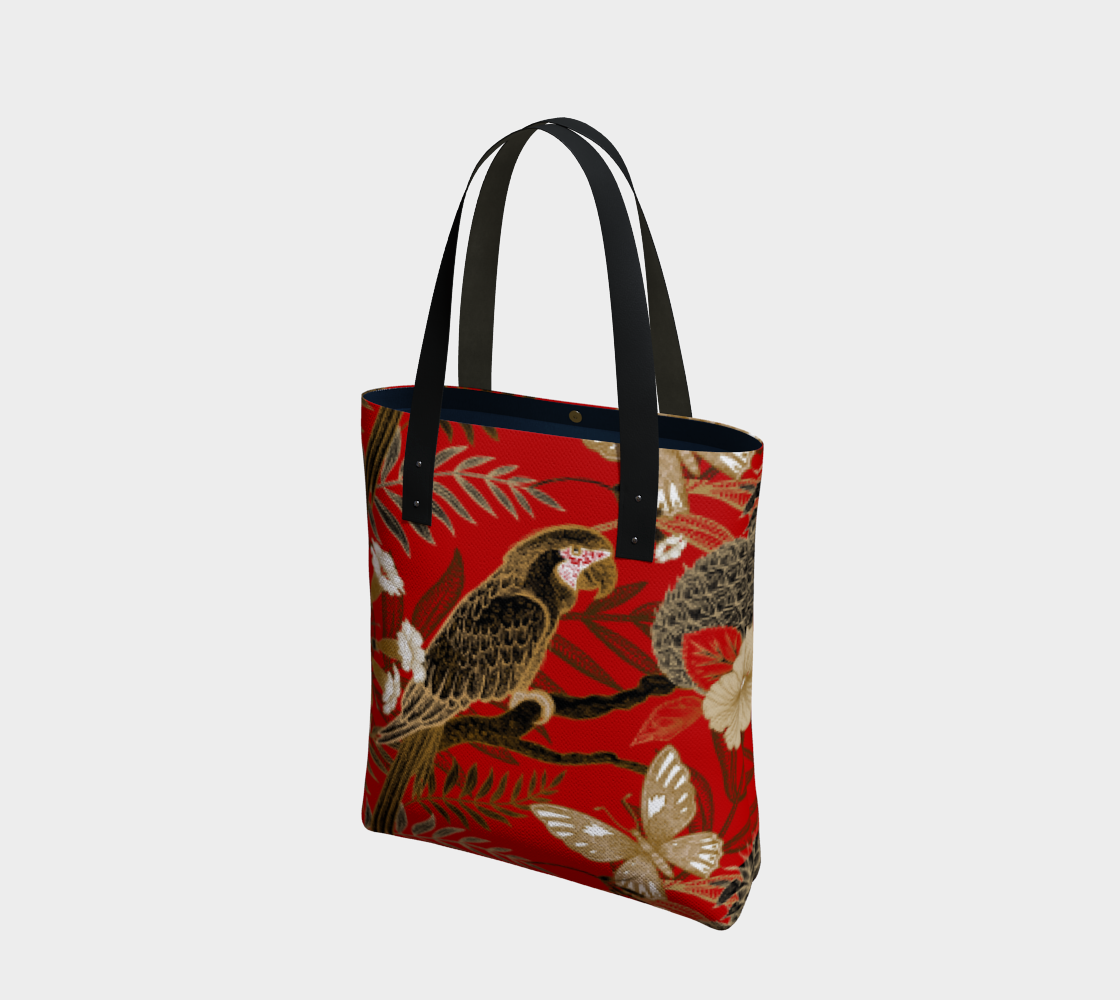 Women And Teens Tropical Parrot, Butterfly Tote Bag preview