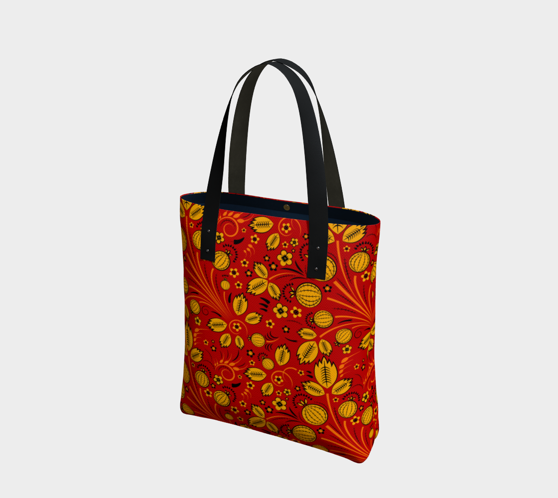 Gypsy Red Floral Print Tote Bag preview